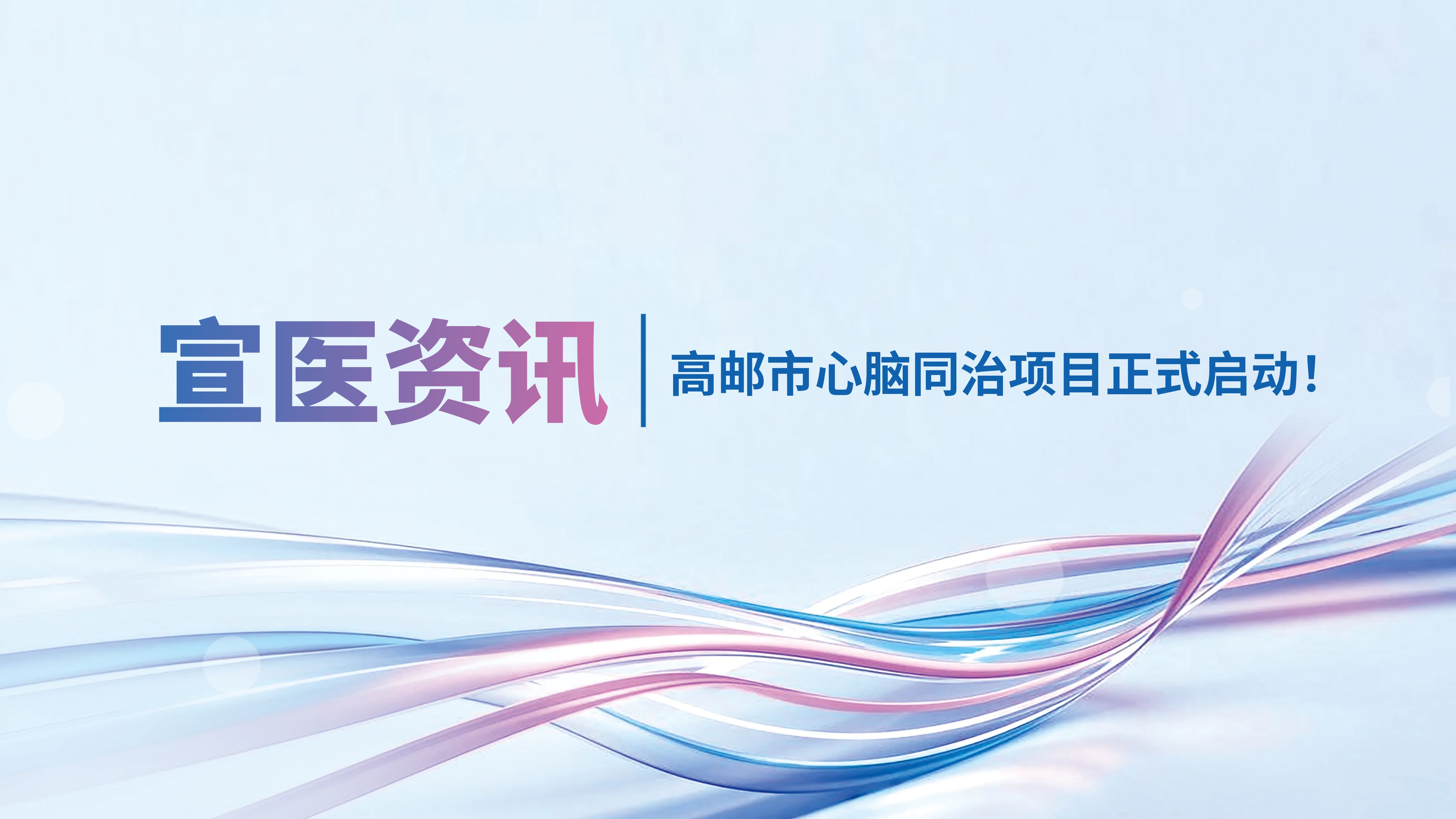 宣医资讯|高邮市心脑同治项目正式启动！